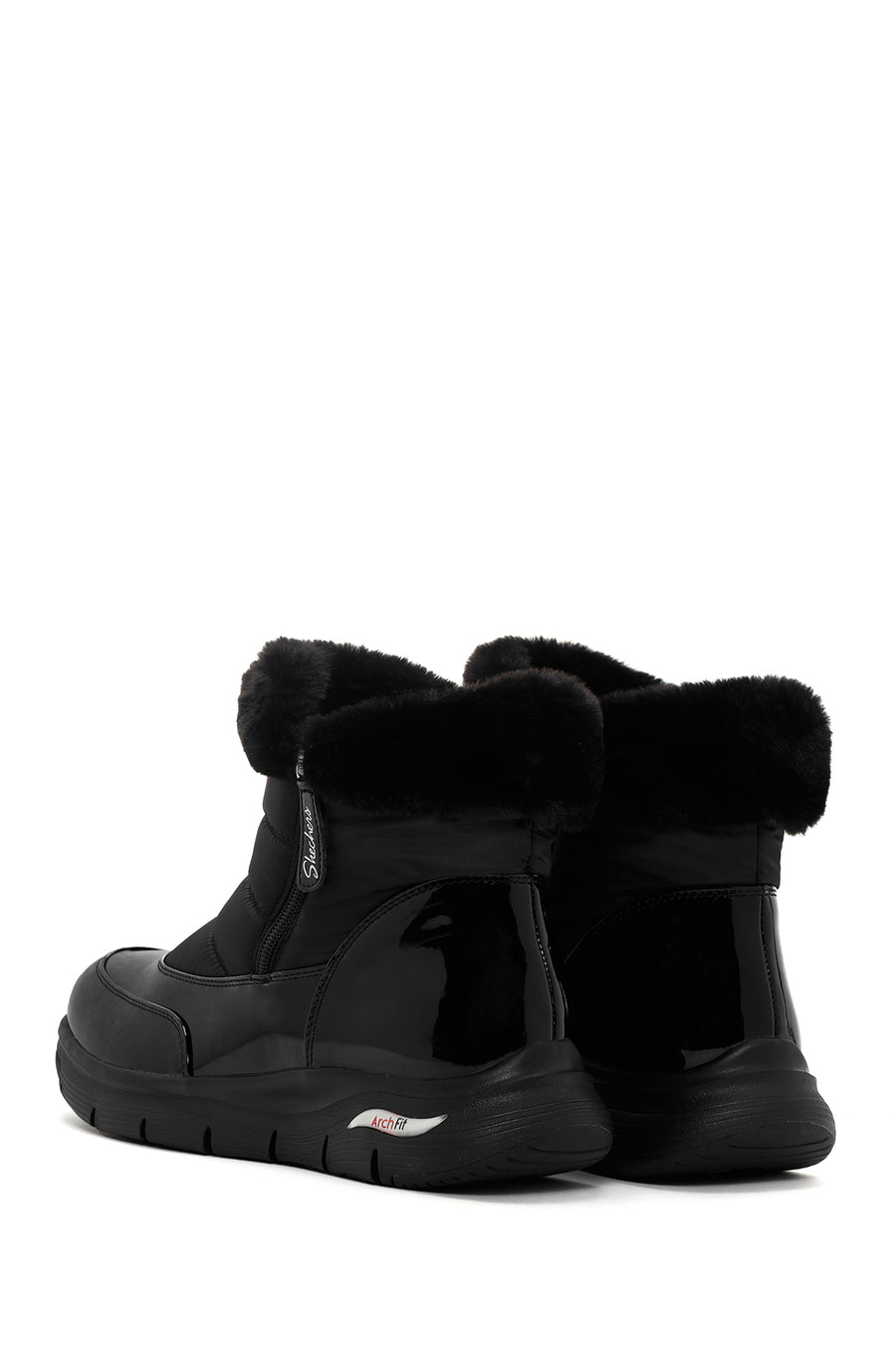 Skechers Kadın Siyah Arch Fit Smooth - Cool Puff Rugan Kalın Tabanlı Bot