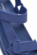 Women's Blue Strappy Thick Soled Jelly Sandals | Derimod