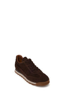 Erkek Kahverengi Bağcıklı Süet Deri Sneaker | Derimod