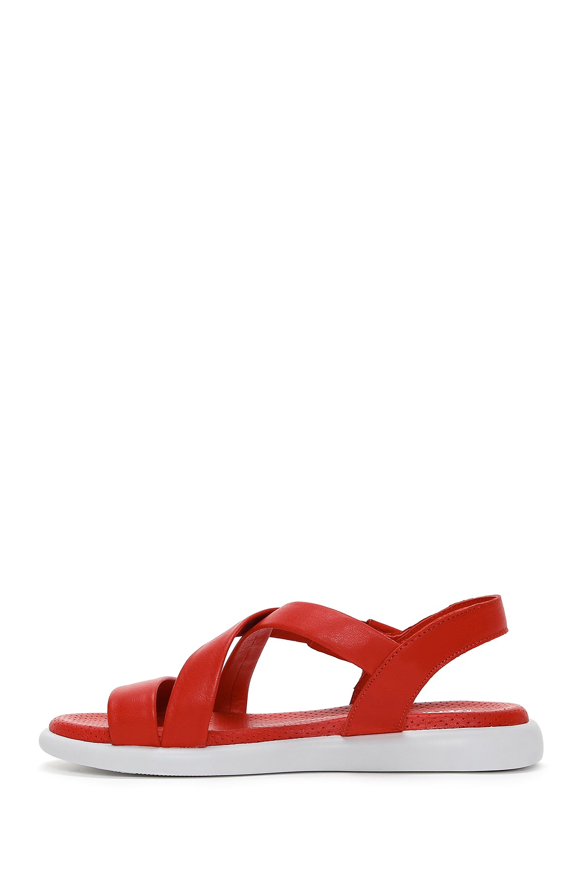 Kadın Kırmızı Deri Comfort Sandalet