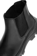 Men's Black Thick Sole Leather Casual Chelsea Boots | Derimod