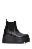 Women's Black Leather Thick Soled Chelsea Boots | Derimod