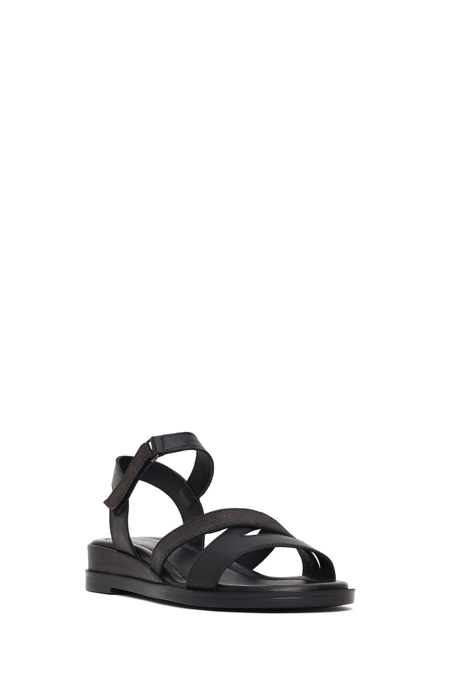 Women’s Black Ankle-Strap Leather Sandals