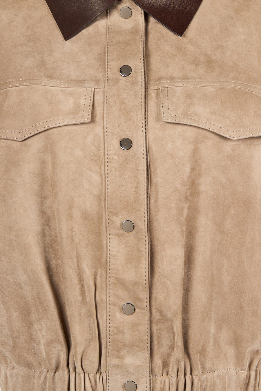 Mexico Woman Beige Oversize Suede Jacket