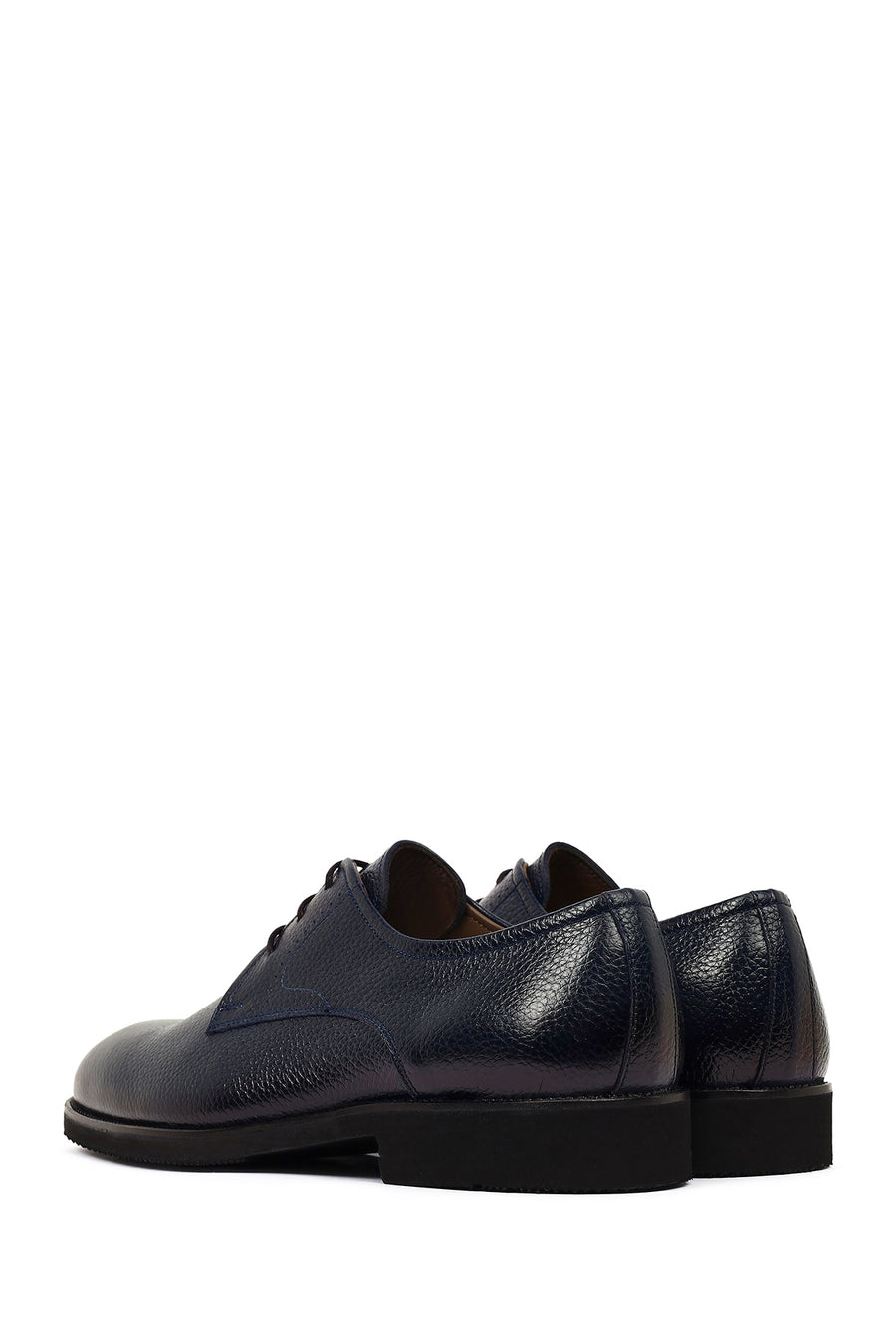 Men's Navy Blue Lace-up Leather Casual Shoes