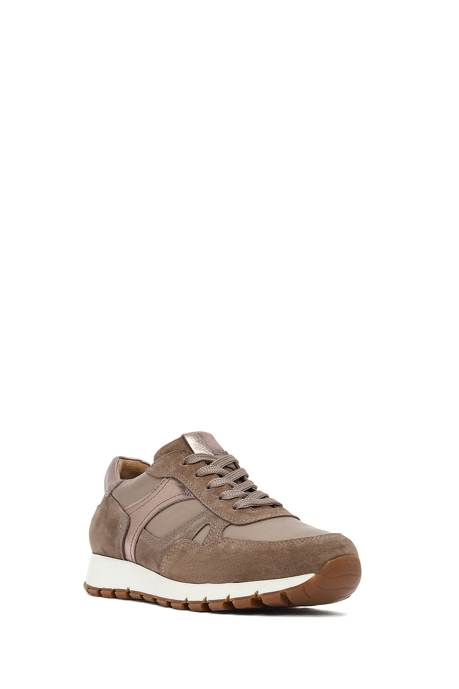 Kadın Vizon Bağcıklı Deri Sneaker