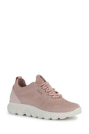 Geox Women's Pink Spherica Lace-up Fabric Sneaker | Derimod