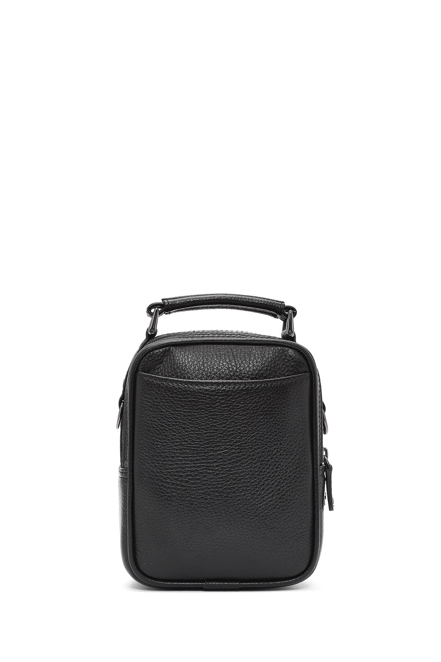 Men's Black Leather Handbag