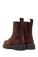 Woman Brown Thick-Soled Suede Chelsea Boots | Derimod
