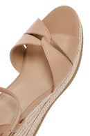 Kadın Bej Bilekten Tokalı Dolgu Topuklu Espadril Sandalet | Derimod