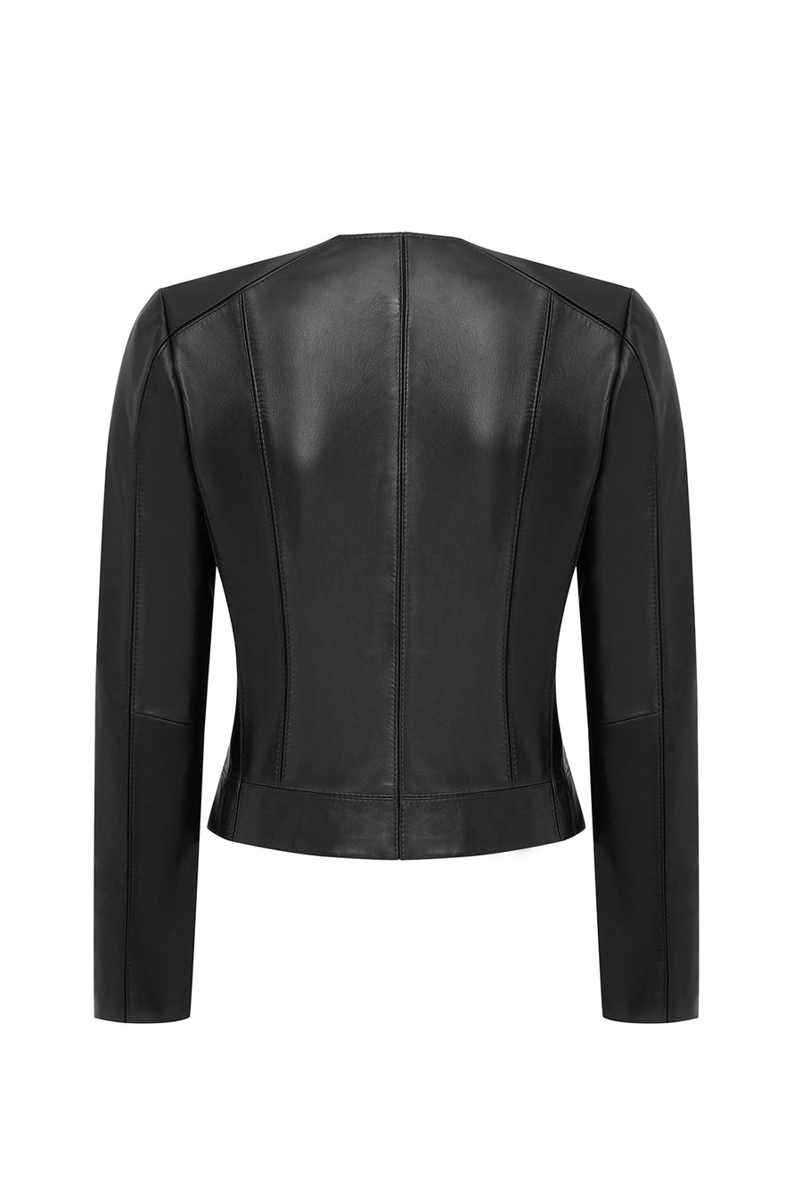 Flora Women's Black Slim Short Leather Jacket