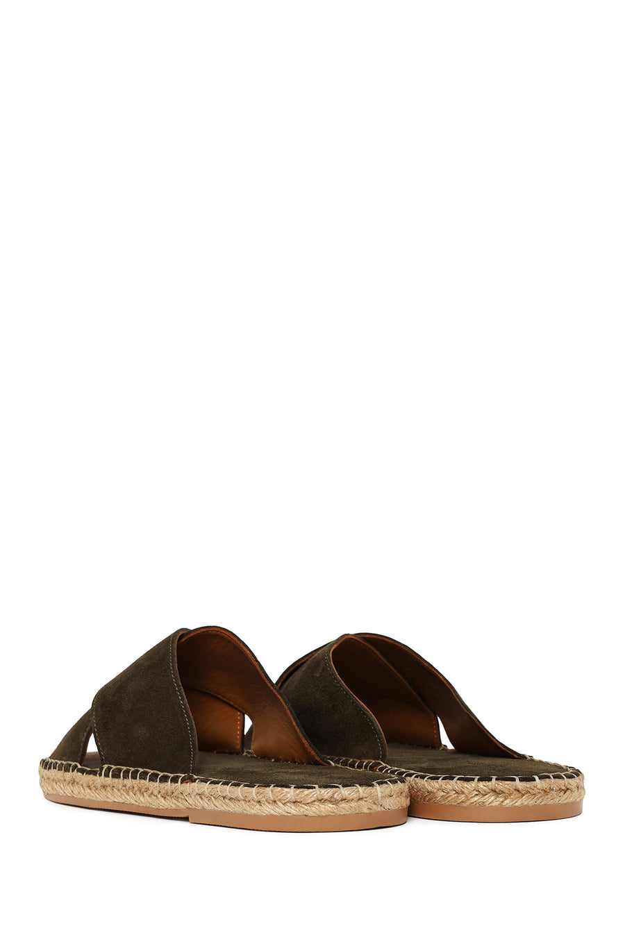 Men's Khaki Suede Leather Slippers