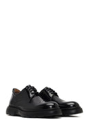 Male Black Lace-Up Thick-Soled Leather Casual Shoes | Derimod