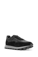 Men's Black Lace-up Leather Sneaker | Derimod