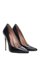 Women's Black Leather High Heel Stiletto | Derimod