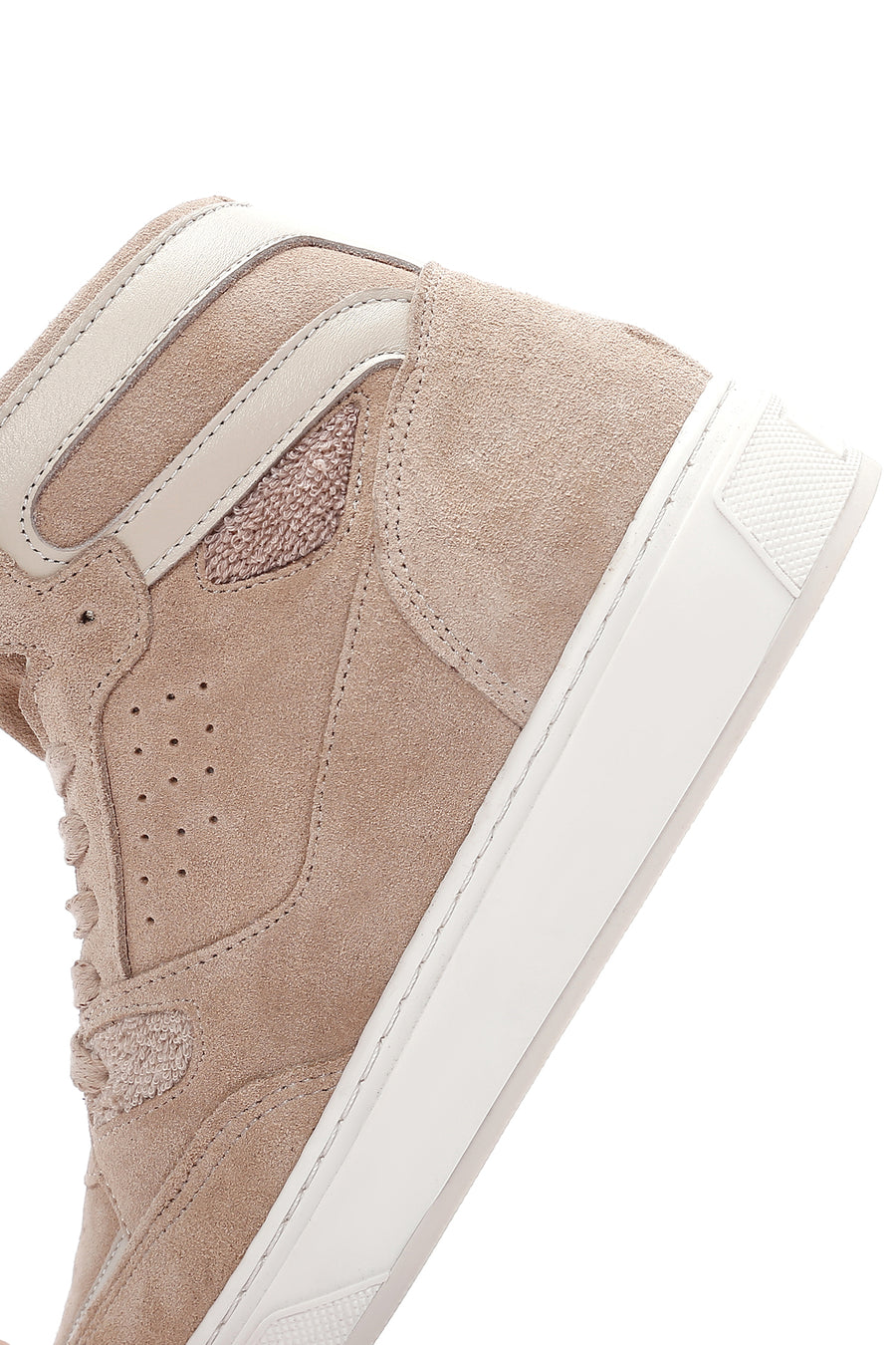 Kadın Bej Süet Deri Bilekli Sneaker