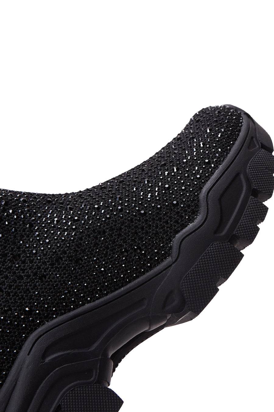Kadın Siyah Taşlı Kalın Tabanlı Bilekli Sneaker