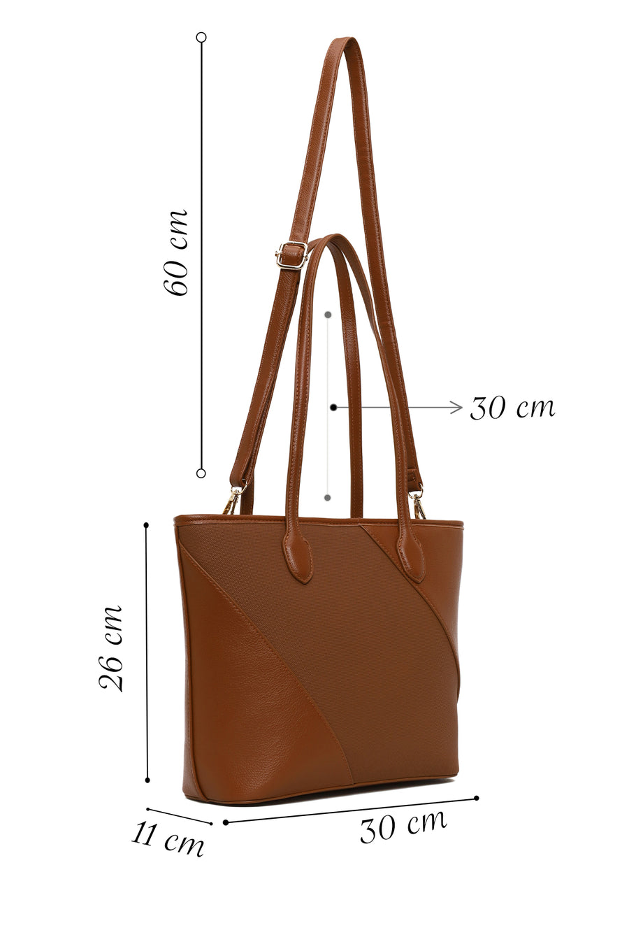 Woman Tan Long-Strap Shoulder Bag