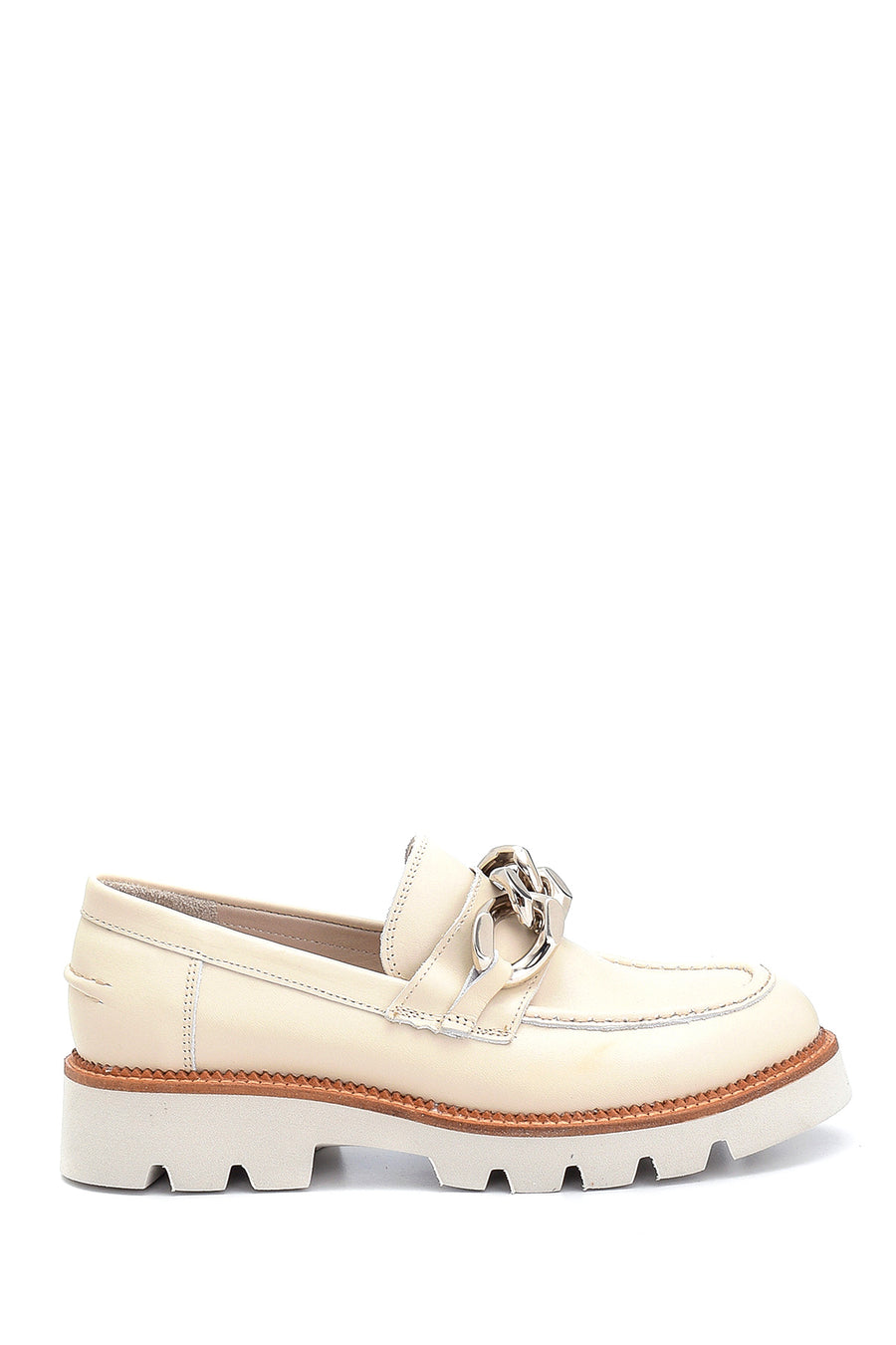 Kadın Deri Zincir Detaylı Loafer 21SFD180418 | Derimod