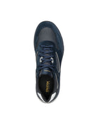 Geox Men's Navy Blue Spherica Active X1 Abx Laced Waterproof Leather Sneaker | Derimod