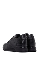 Women's Black Thick Sole Leather Casual Sneaker | Derimod