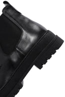 Men's Black Leather Casual Chelsea Boots | Derimod