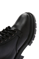 Women's Black Thick Soled Leather Boots | Derimod