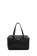 Woman Black Long-Strap Woven Shoulder Bag | Derimod