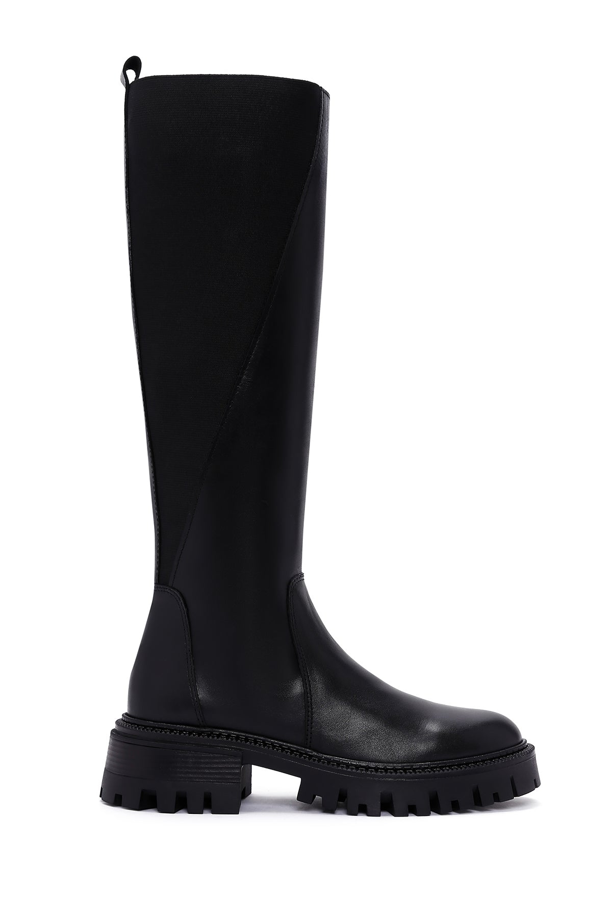 Women's Black Zippered Leather Boots 23WFD151714 | Derimod