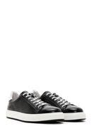 Men's Black Large Size Leather Sneaker | Derimod