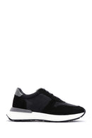 Men's Black Nubuck Leather Thick Soled Sneaker | Derimod