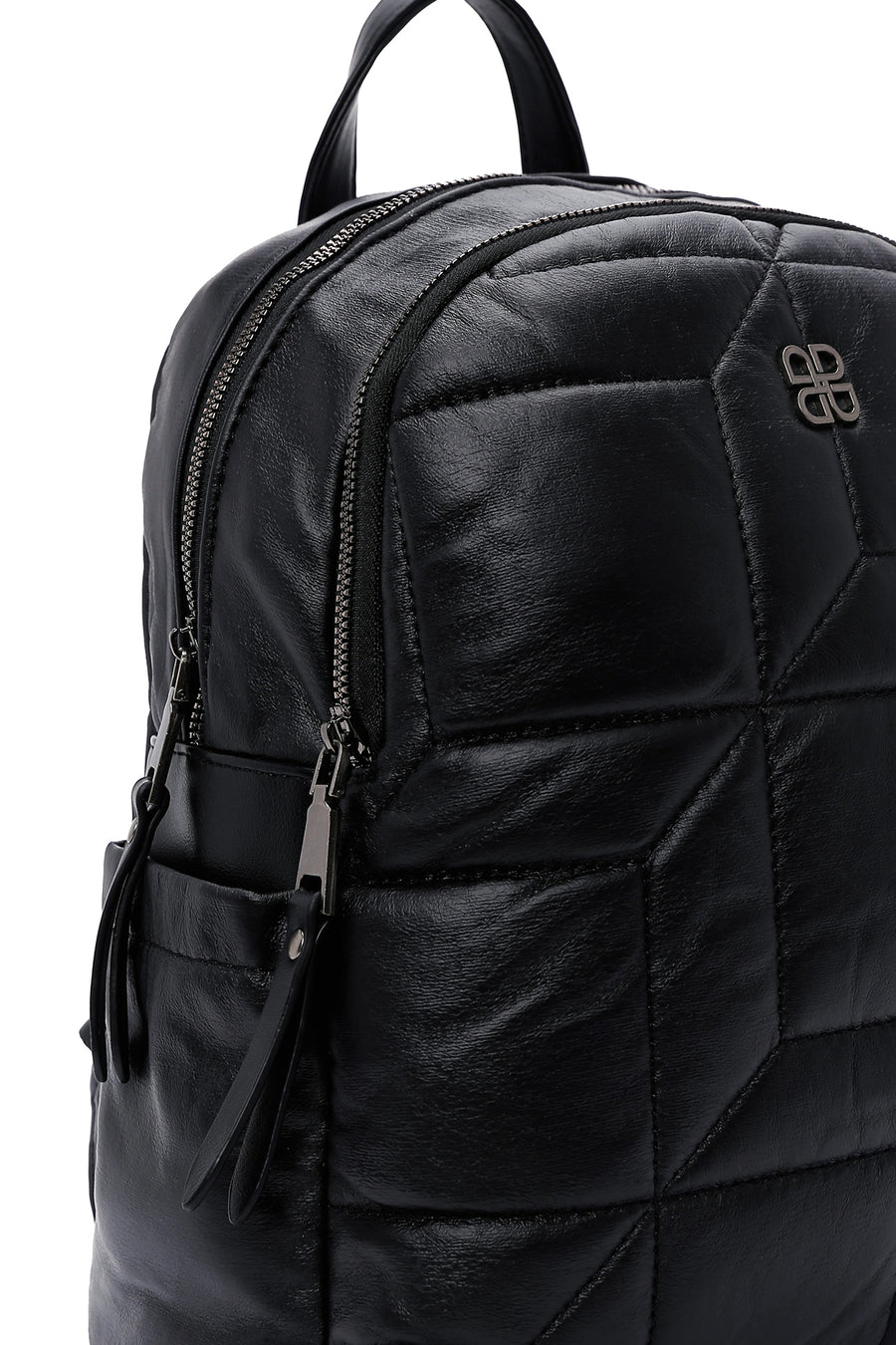 Women's Black Quilted Backpack