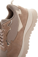 Women's Beige Suede Leather Thick Soled Sneaker | Derimod