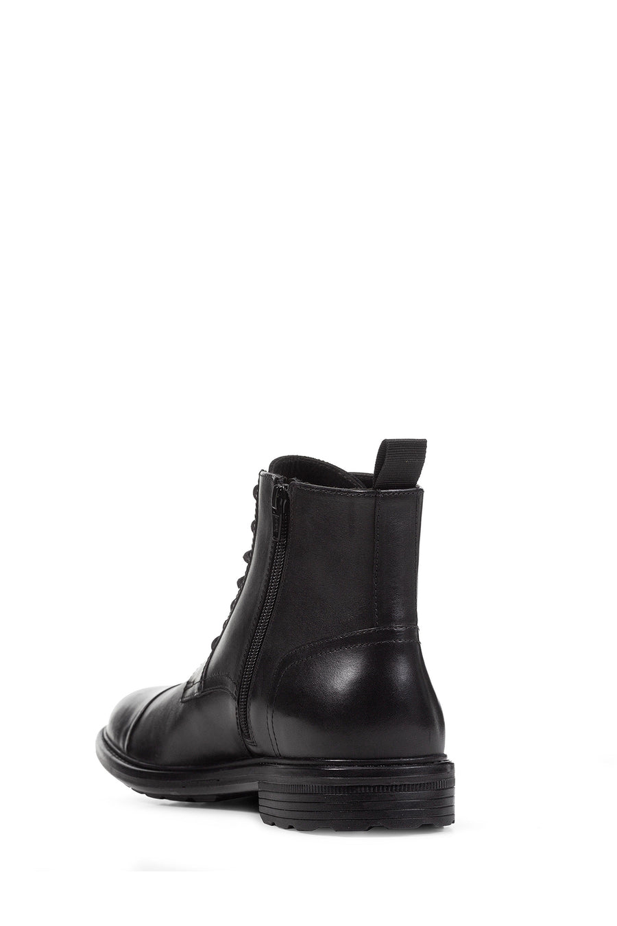 Geox Men's Black Walk Pleasure Leather Zippered Classic Boots