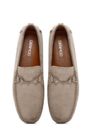 Derimod Fly Men's Beige Suede Leather Loafer | Derimod