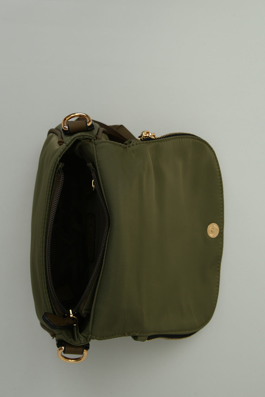 Green Fabric Women's Crossbody Bag