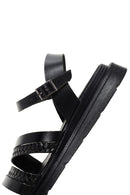 Women's Black Ankle Strap Leather Sandals | Derimod