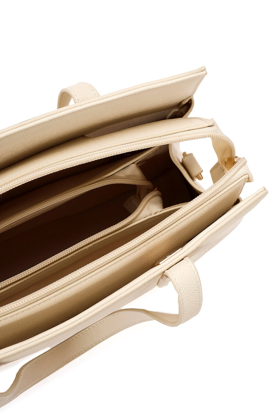 Women's Cream Long Strap Classic Handbag