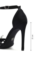 Women's Black Ankle Strap Stone High Thin Heel Shoes | Derimod