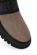 Harley Davidson Woman Mink Nefud Thick-Soled Leather Chelsea Boots | Derimod