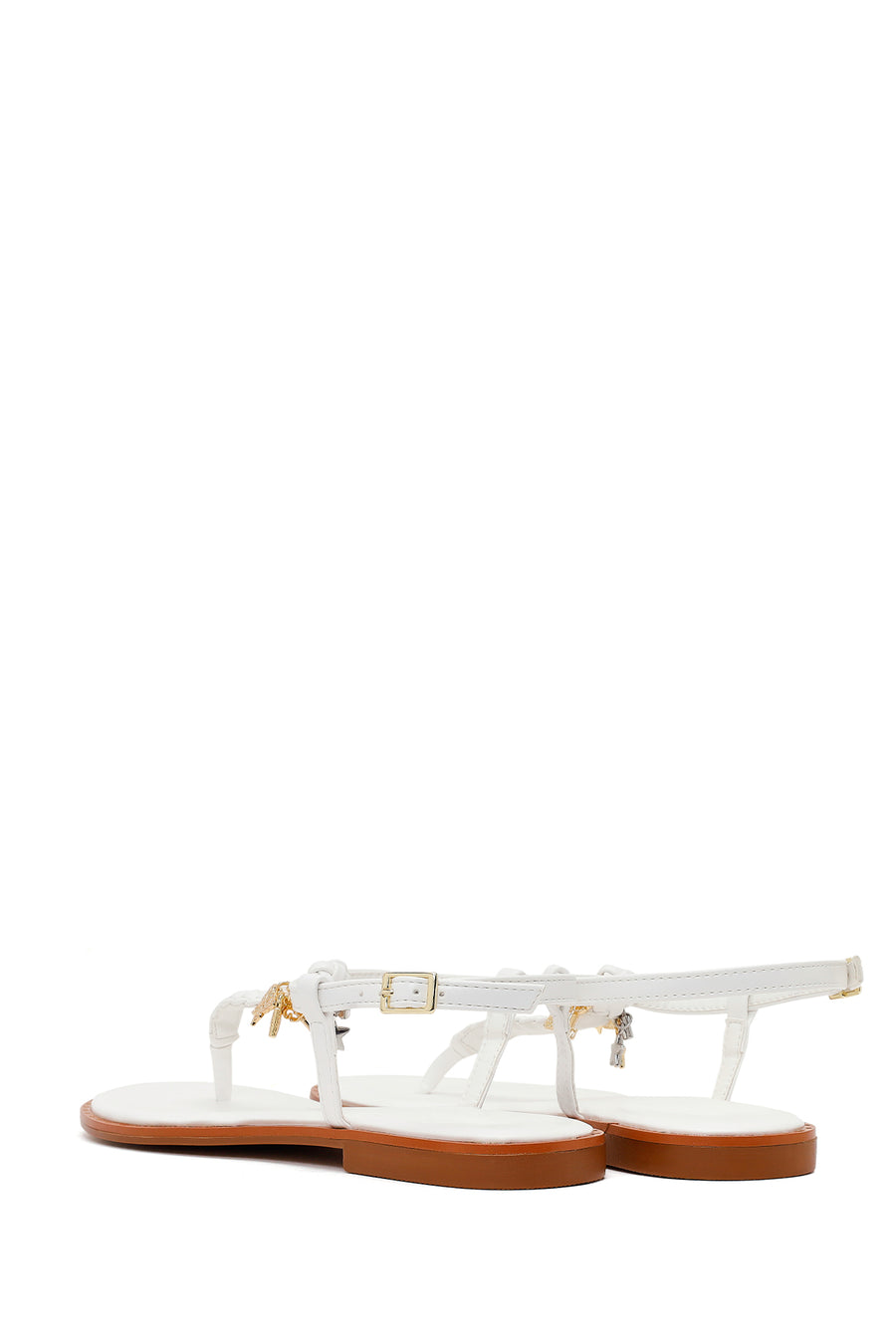 Woman White Accessory Toe-Post Sandals