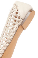 Women's Beige Knitted Ballerinas | Derimod