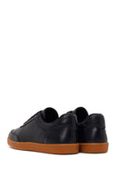 Erkek Siyah Bağcıklı Deri Sneaker | Derimod