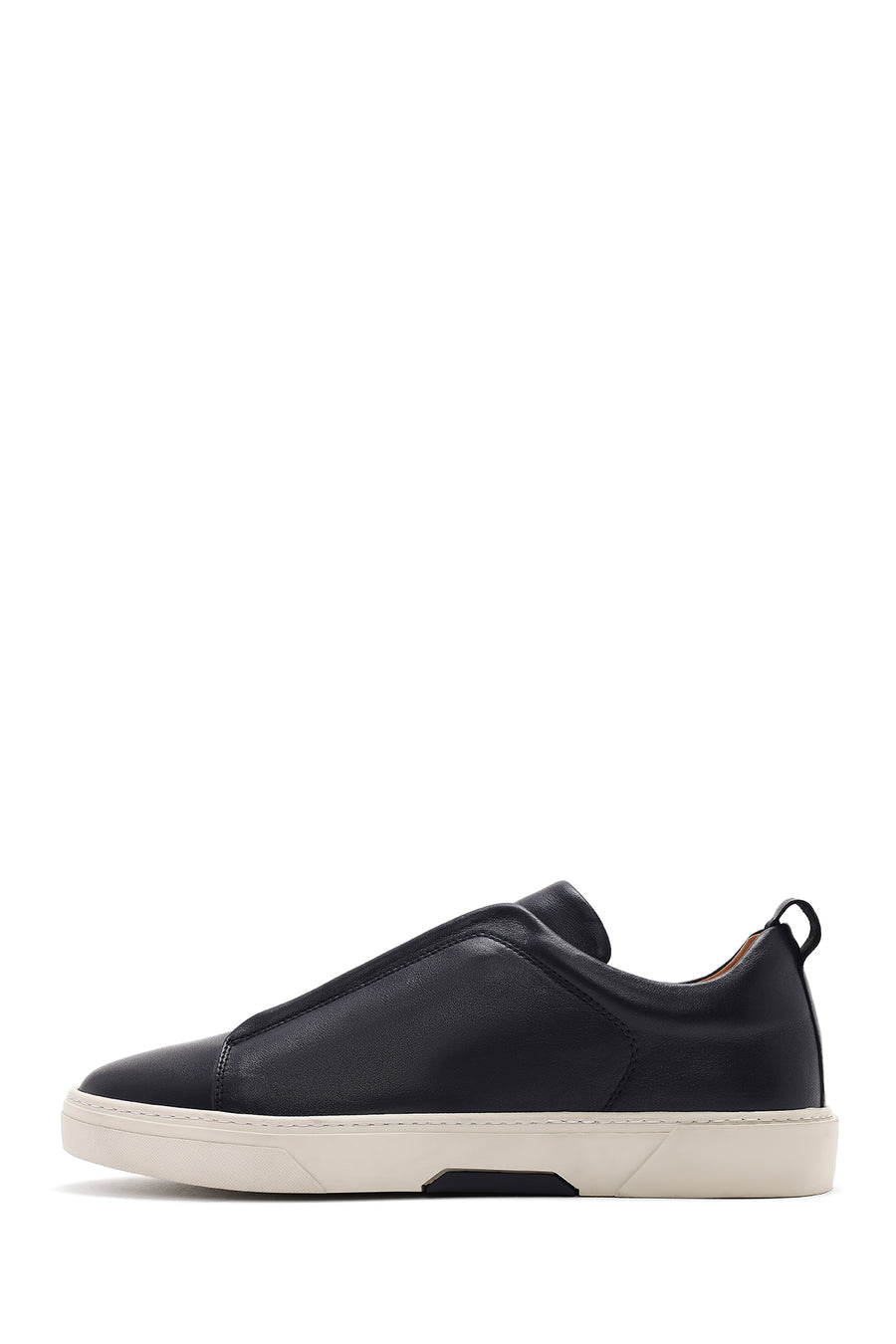 Men's Navy Blue Elastic Leather Sneakers