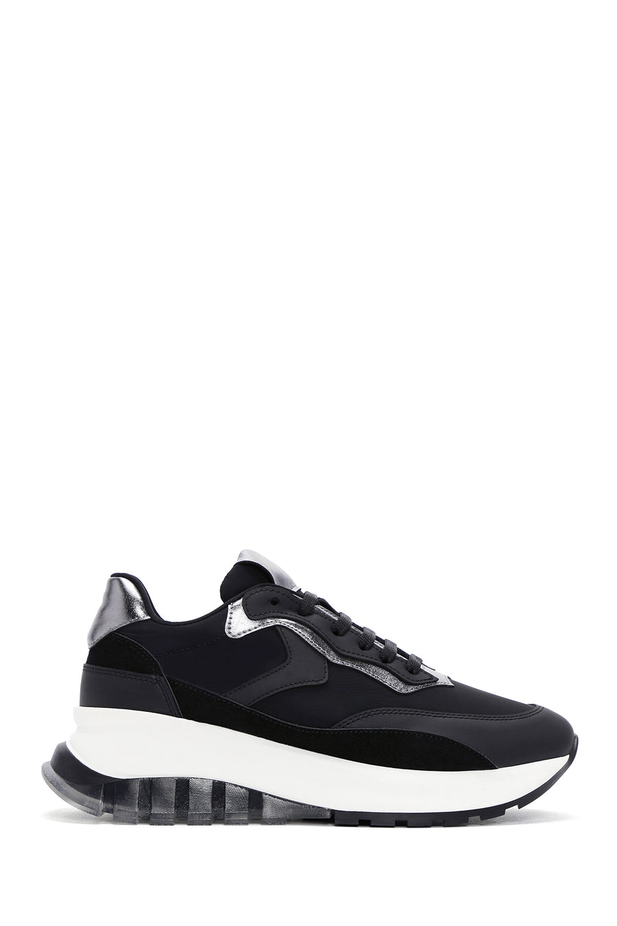Kadın Siyah Bağcıklı Kalın Tabanlı Spor Sneaker 24SFE135014 | Derimod