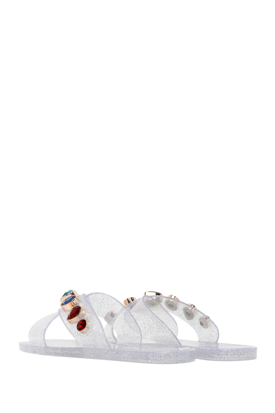 Woman Transparent Rhinestone Jelly Slipper