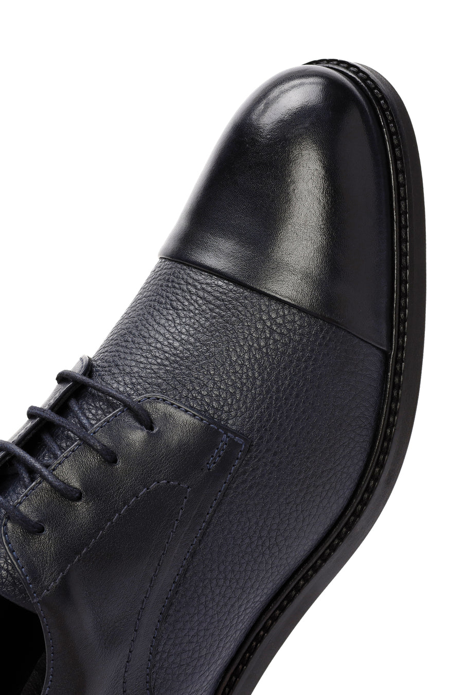 Men's Navy Blue Lace-Up Leather Classic Shoes