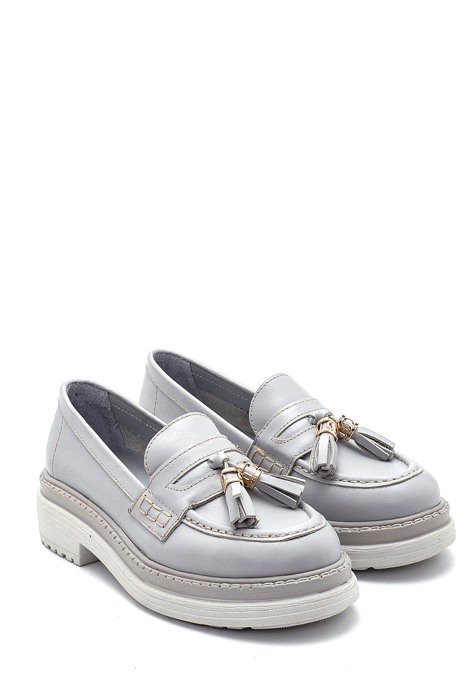 Kadın Deri Püskül Detaylı Loafer