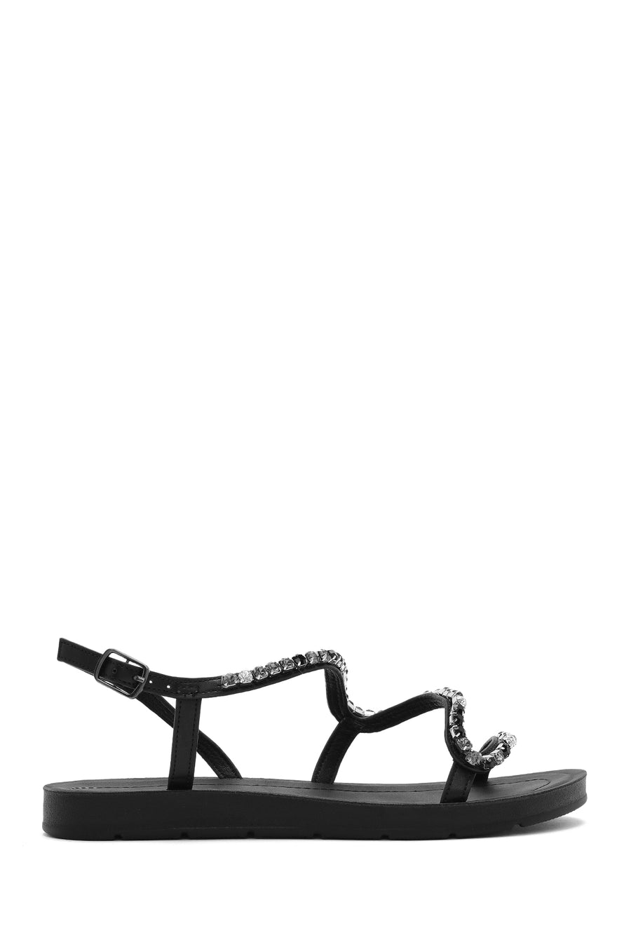 Women's Black Stone Sandals 25SFE464114 | Derimod