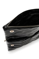 Women's Black Long Chain Strap Quilted Clutch Bag | Derimod